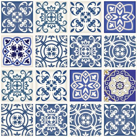 Adesivo de Azulejo Azul Royal Ladrilho Hidráulico 20x20 12un