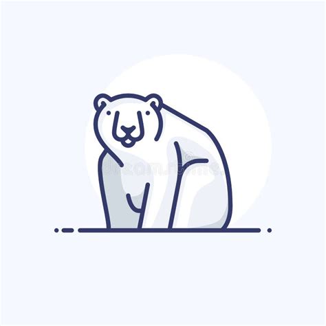 Icono Colorido Del Esquema De Un Oso Polar Ilustraci N Del Vector