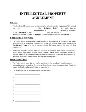 Fillable Online Free Intellectual Property Agreement Sample