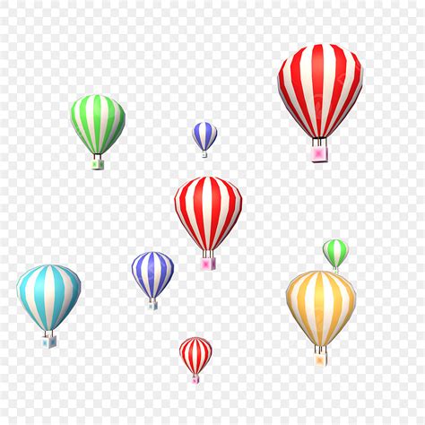 Hot Air Balloons Clipart Hd PNG 3d Color Floating Hot Air Balloon C4d