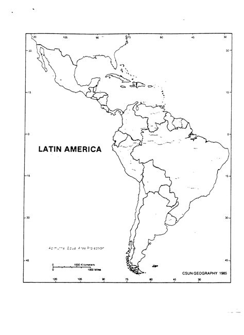 Printable Latin America Map