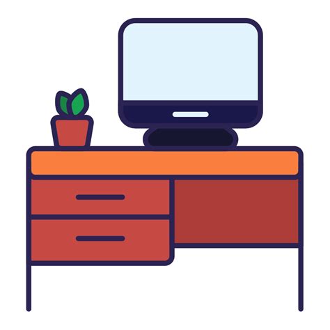 desktop setup work office coworking business icon