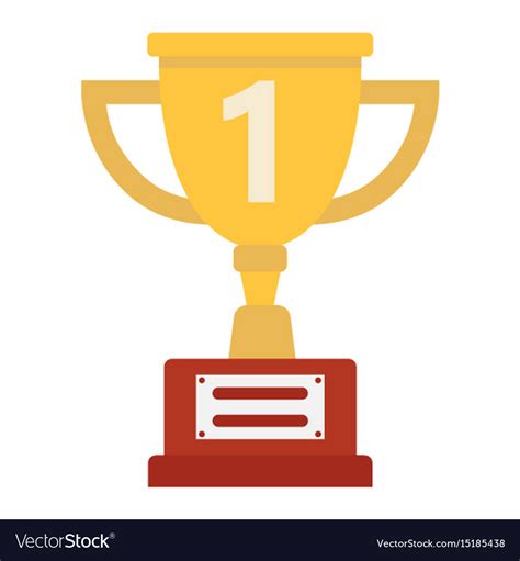 Trophy Cup Flat Icon Winner And Award Royalty Free Vector