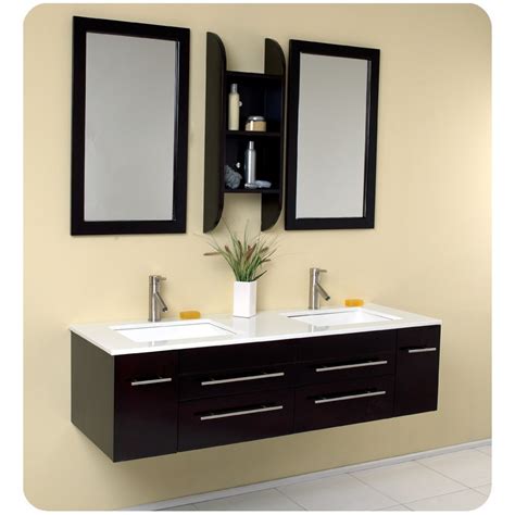 Fresca Bellezza Espresso Modern Double Sink Bathroom Vanity Burroughs