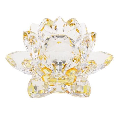 Porte Bougie Motif Cristal Lotus Bouddhiste Verre Bougeoir Chandelier