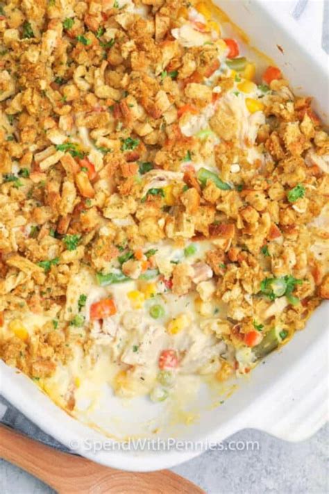 Chicken Stuffing Casserole 30 Minute One Dish Meal Spend With Pennies