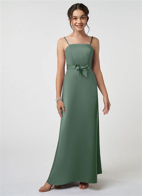 Azazie Anina Junior Bridesmaid Dress In Eucalyptus Azazie