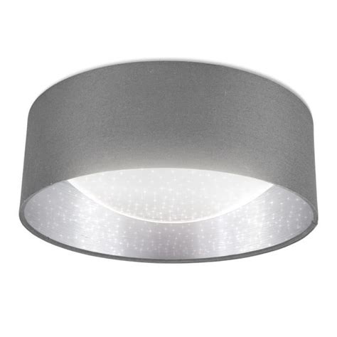 Plafonnier B K Licht Étoile gris argenté LED 12W intégrée Ø32cm