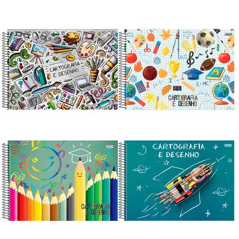 Caderno Desenho Cartografia Capa Dura Espiral 60 Folhas Shopee Brasil