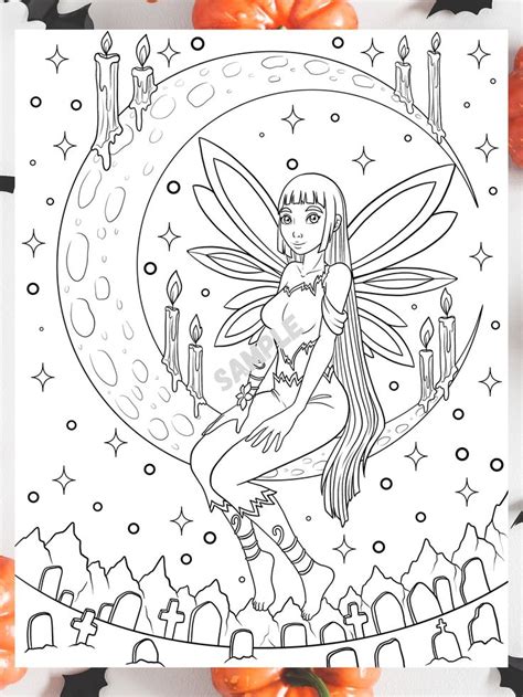 Moon Fairy Coloring Page