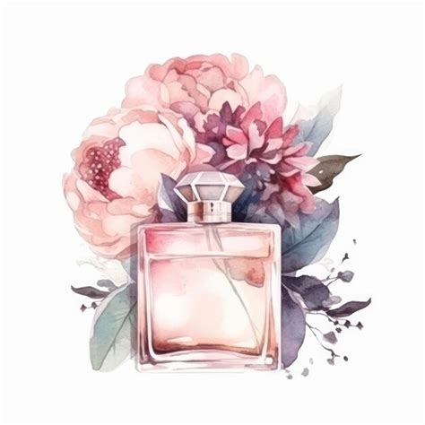 Premium AI Image Watercolor Perfume Illustration AI Generative