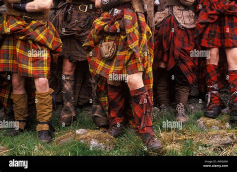 Scottish Tartan Kilts Scotland Kilt Being Worn With Sporran The