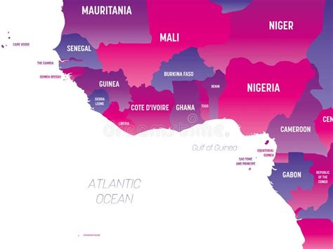 Mapa Pol Tico Detallado De Frica Occidental Con Cables Ilustraci N Del