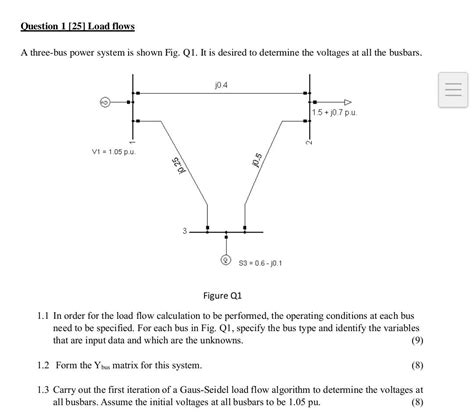 Solved A Three Bus Power System Is Shown Fig Q It Is Chegg