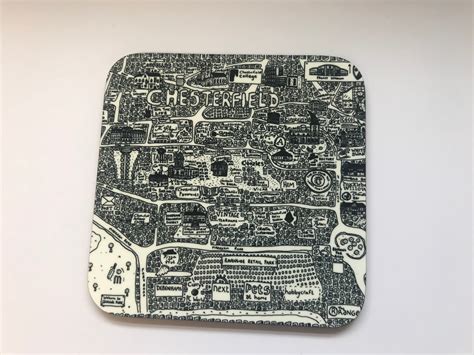 Chesterfield Doodle Map Coasters Dave Draws Shop