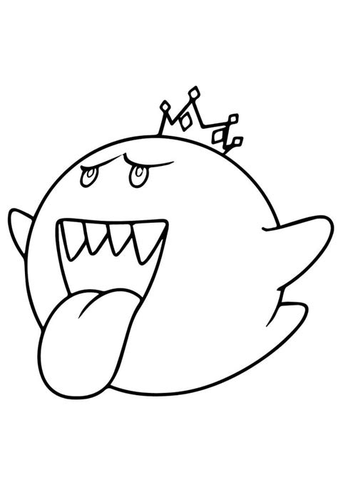 Mario Kart King Boo Coloring Page - Free Printable Coloring Pages for Kids