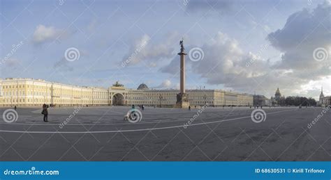 Palace Square In Saint Petersburg Panoramic View Editorial Photo