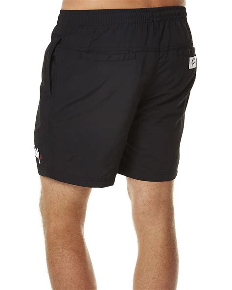 Stussy Basic Nylon Surf Mens Beach Short Black Surfstitch