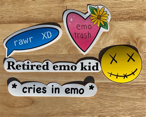 Emo Scene Vinyl Matte Sticker Set Meme Stickers Goth Sticker Etsy