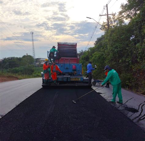 Em Iranduba Governo Do Amazonas Avan A A Obra De Pavimenta O Da