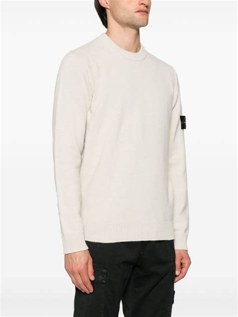 Stone Island Compass Badge Jumper Neutrals Farfetch Uk