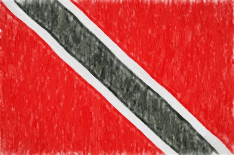 Premium Photo Trinidad And Tobago Painted Flag Patriotic Drawing On Paper Background