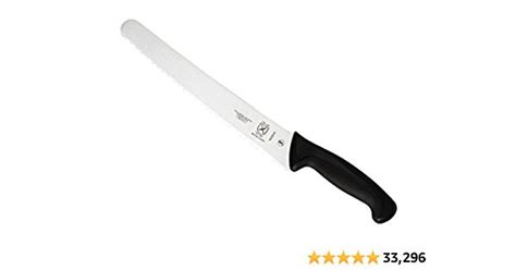 Mercer Culinary M23210 Stainless Steel Black 10 Inch Wide Wavy Edge Bread Knife Bread