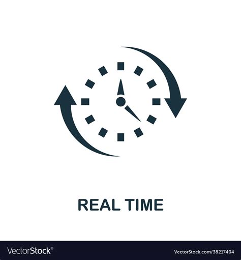 Real Time Icon Simple Creative Element Filled Vector Image