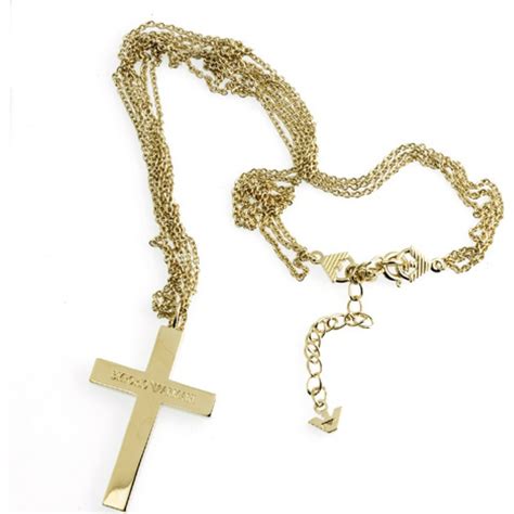 Emporio Armani Gold Plated Cross Pendant