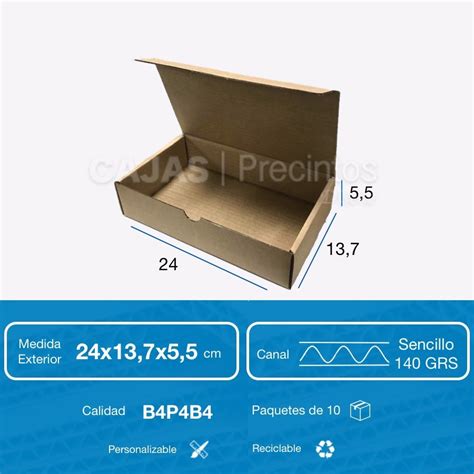 Caja De Cart N X X Cm Automontable Con Tapa Cajas Y Precintos