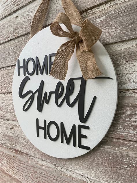 Home Sweet Home Door Hanger Door Sign Door Decoration Etsy