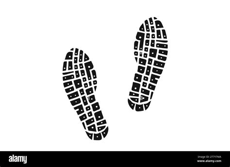 Human Shoe Footprints Pair Of Prints Of Sneakers Or Boots Left And