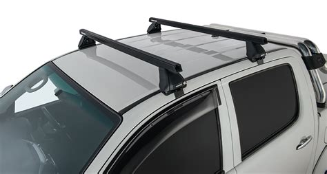 Rhino Hd Black 2 Bar Roof Rack For Toyota Hilux 4dr Ute Dual Cab 4 05 To 9 15 Rhino Rack