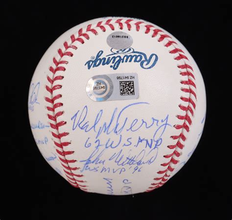 Yankees World Series Mvps Oml Baseball Signed Inscribed By With