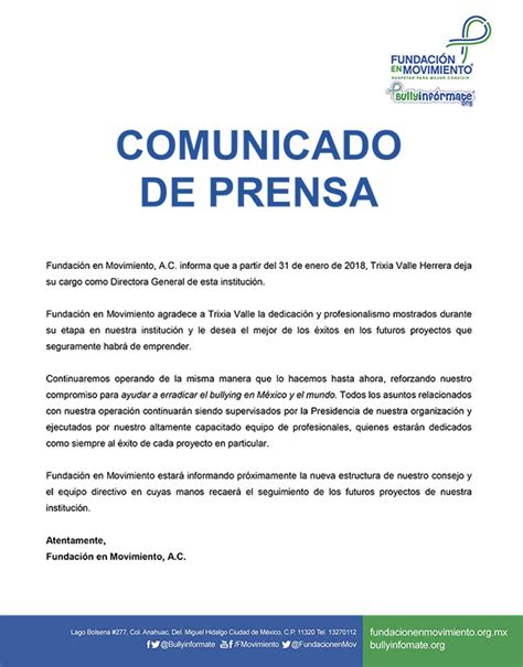 Comunicado De Prensa