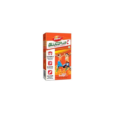 Dabur GlucoPlus C Instant Energy Glucose Juicy Tasty Orange Flavour