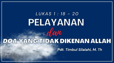 Ibadah Pendalaman Alkitab September Pdt Timbul Silalahi M Th