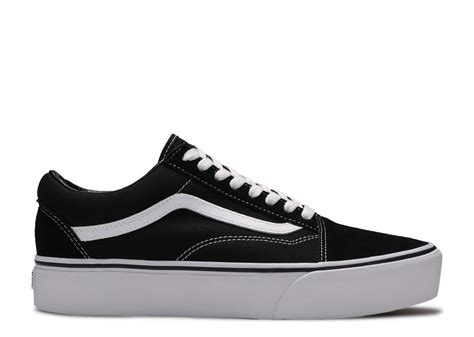 Vans Adult Unisex Old Skool Platform Shoes Black White Etsy