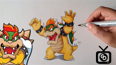 How To Draw Bowser Step By Step Super Mario Youtube