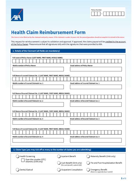 Gha Claim Form Pdf