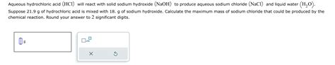 Solved Aqueous Hydrochloric Acid Hcl Will React With Solid Chegg