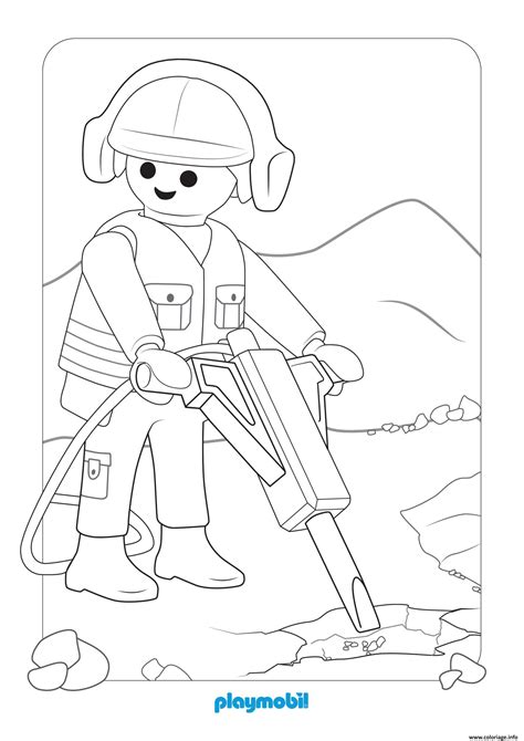 Coloriage Playmobil Chatier De Construction 2 JeColorie