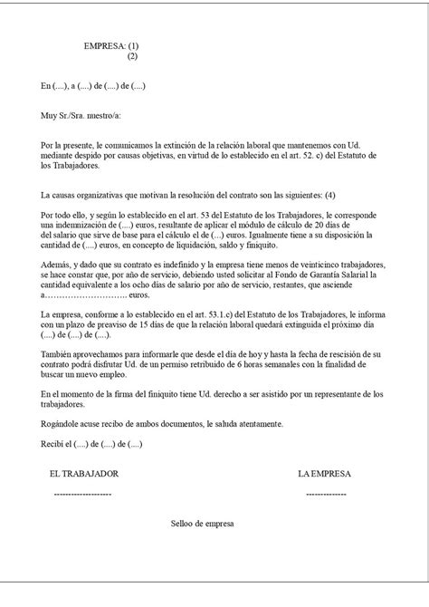 El Despido Objetivo Por Causas Organizativas Asesor As