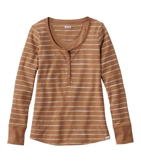 Womens Unshrinkable Mini Waffle Tee Long Sleeve Henley Stripe