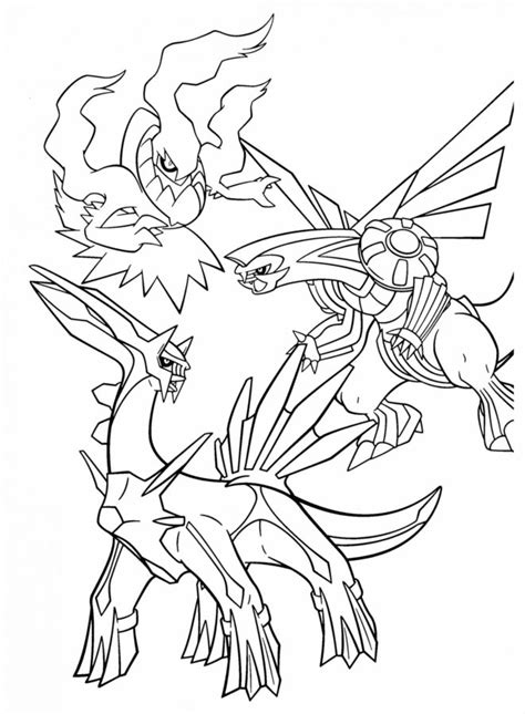 Legendary Pokemon Coloring Pages Palkia Dialga