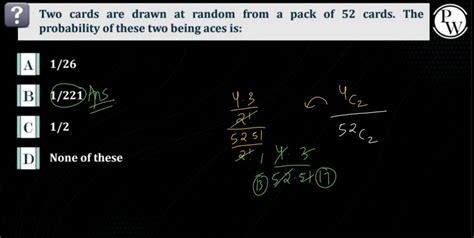 Two Cards Are Drawn At Random From A Pack Of 52 Cards TheP Probability