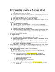 Immunology Notes Ex Docx Immunology Notes Spring Immunology