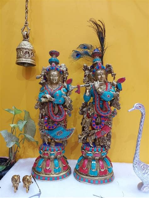 Radha Krishna Statue With Stone Work In Brass At Rs Kg Badi Kothi