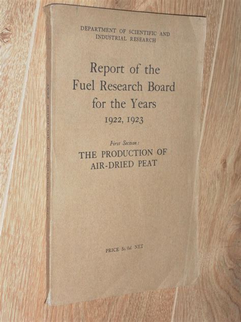 Report Of The Fuel Research Board For The Years The