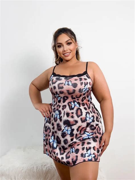 Plus Size Sexy Lingerie Dress Womens Plus Leopard Butterfly Temu